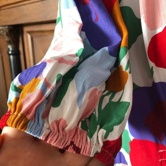 FAITHFULL THE BRAND Vittoria Midi Dress in Anita Floral on white US 6 Medium - Picture 11 of 16